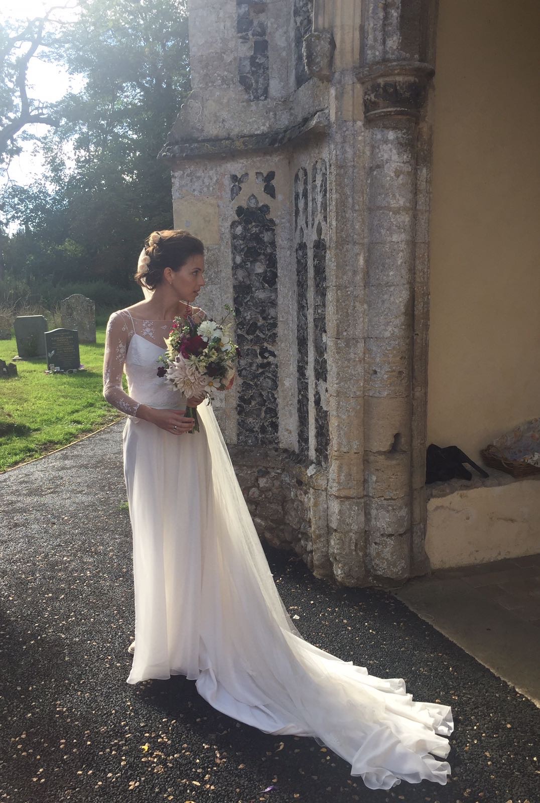 Chessie, make-up and hair by Fenella St John, tying the knot.